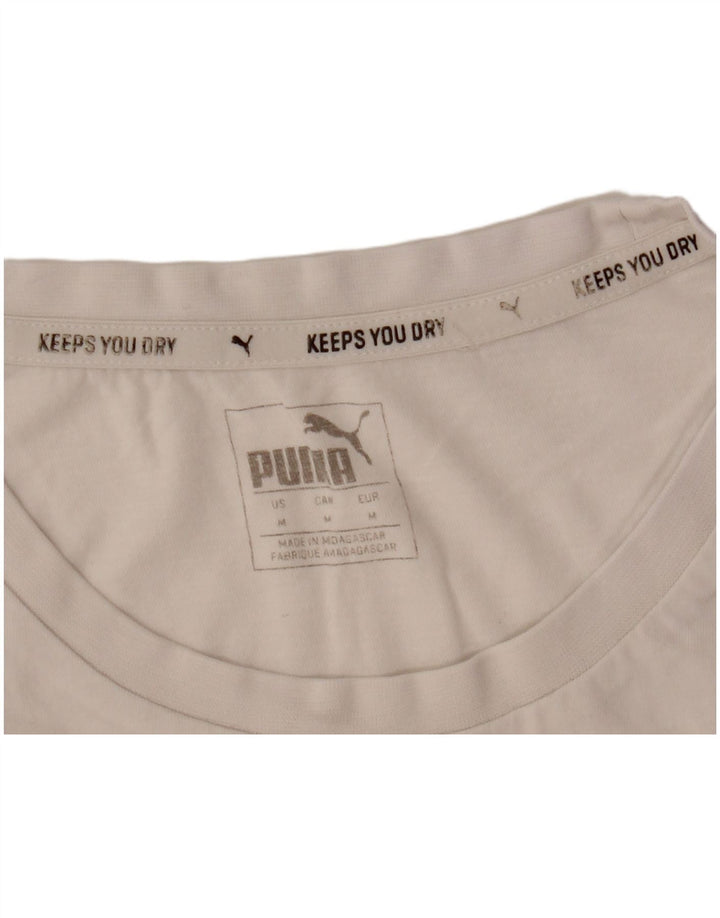 Puma Mens Graphic T-Shirt Top Medium White
