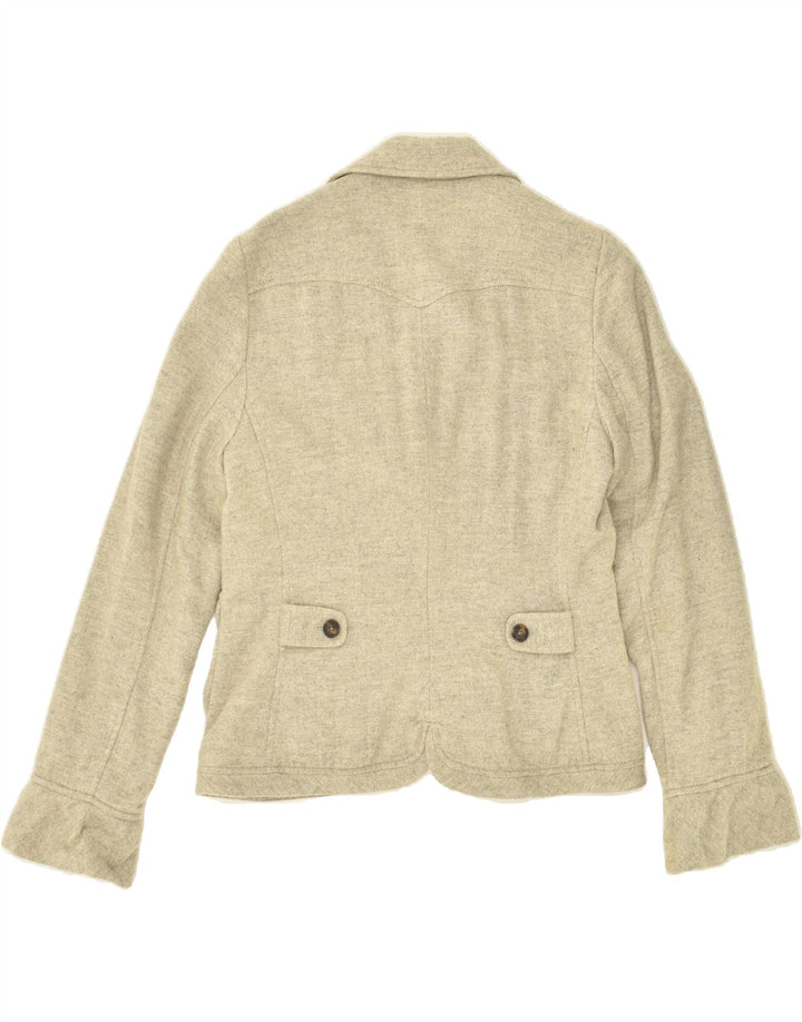 BANANA REPUBLIC Womens Utility Jacket UK 14 Large Grey Chevron Wool | Vintage Banana Republic | Thrift | Second-Hand Banana Republic | Used Clothing | Messina Hembry 