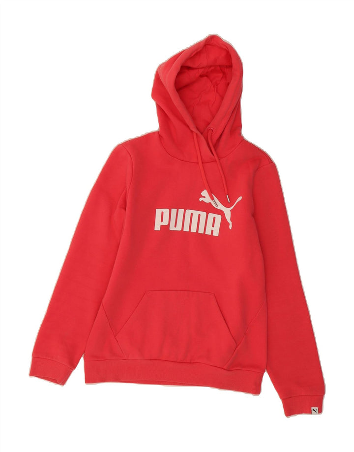 PUMA Womens Graphic Hoodie Jumper UK 10 Small Pink Polyester Vintage Puma and Second-Hand Puma from Messina Hembry 