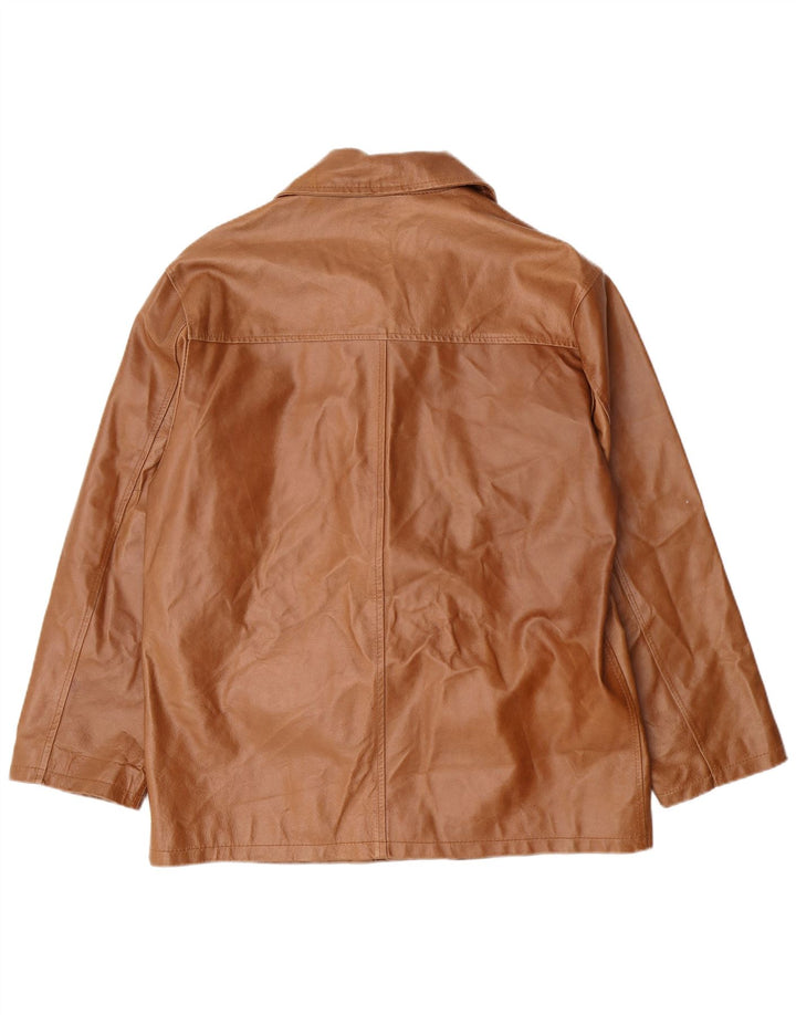 VINTAGE Mens Leather Jacket IT 50 Large Brown Leather