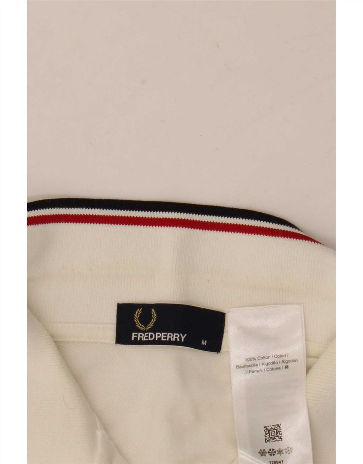 Fred Perry Mens Polo Shirt Medium White Cotton