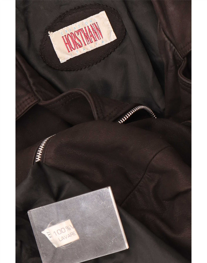 Vintage dame læderjakke UK 20 2XL Brun