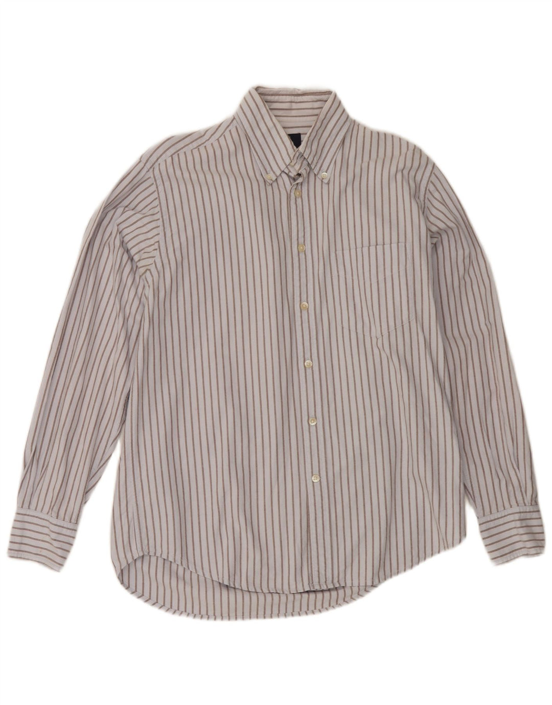 Boggi Mens Shirt Medium Blue Striped Cotton