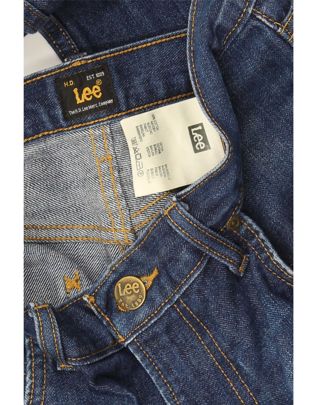 Lee Mens Straight Jeans W32 L32 Navy Blue Cotton