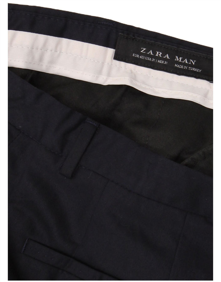 Zara Mens Slim Suit Trousers EU 40 Medium W31 L36 Navy Blue