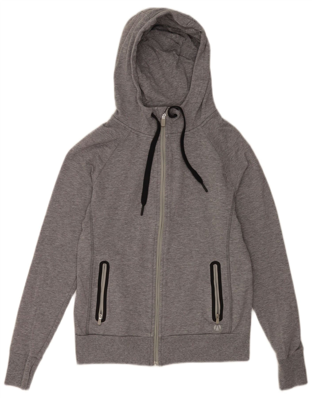 Marks & Spencer Womens Zip Hoodie Sweater UK 8 Small Grey Flecked