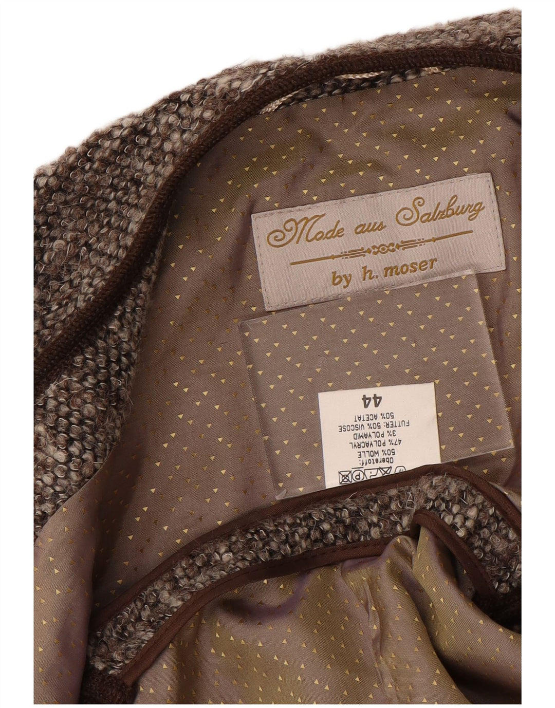 H.MOSER Womens OPEN Waistcoat IT 44 Medium Brown Floral Polyacrylic