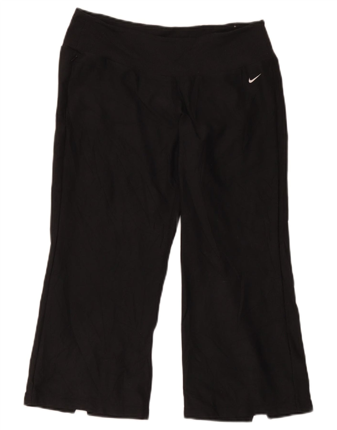 Nike Womens Capri Tracksuit Trousers US 8/10 Medium Black Polyester