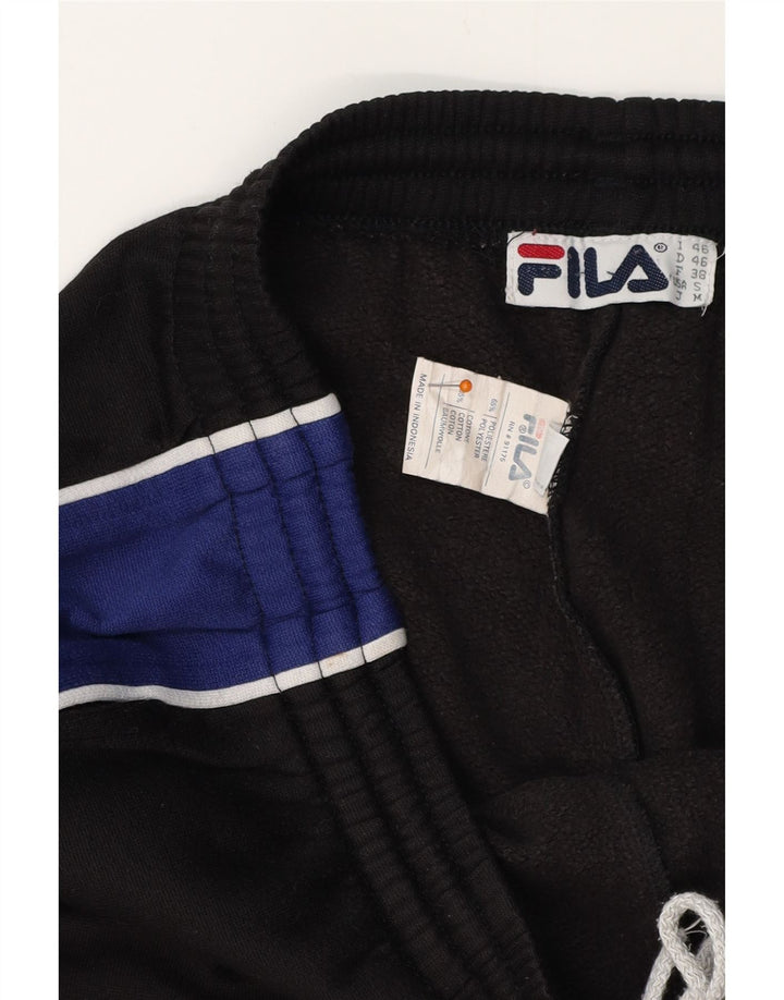 Мужские спортивные брюки FILA, маленькие черные, полиэстер с цветными блоками