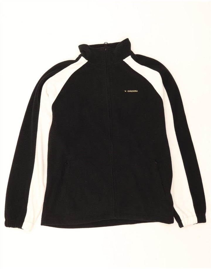 Diadora Herren Fleecejacke UK 40 Large Schwarz Colourblock Polyester