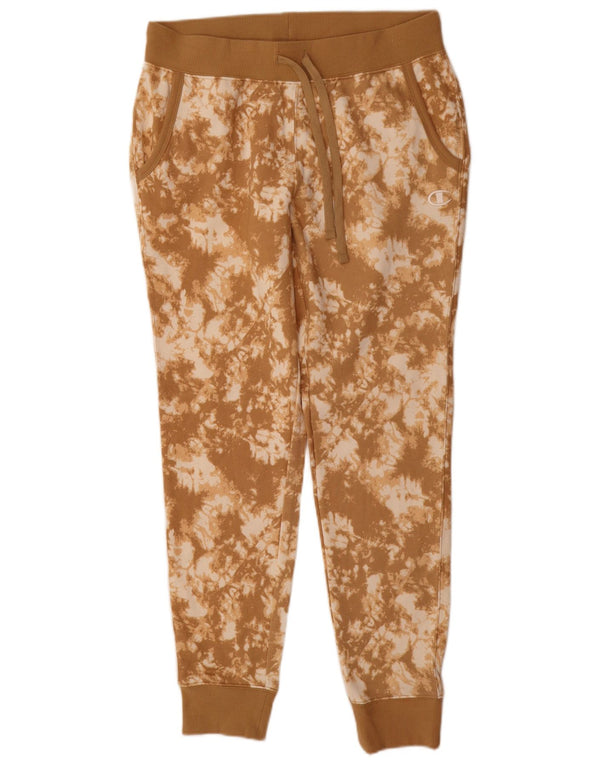 Champion Womens træningsdragt Bukser Joggers UK 10 Small Brown Tie Dye Bomuld