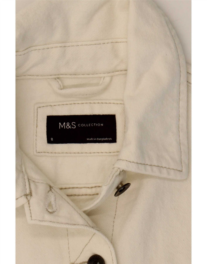 Marks & Spencer Γυναικείο Τζιν Μπουφάν UK 8 Small White Cotton