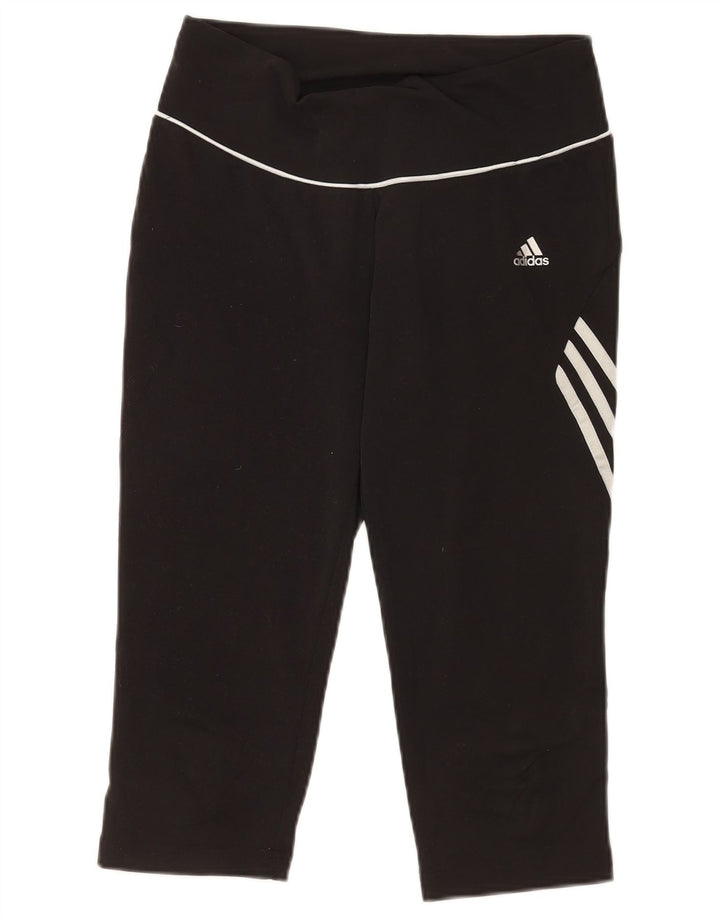 Adidas Womens Capri Leggings UK 14 Medium  Black Polyester Sports