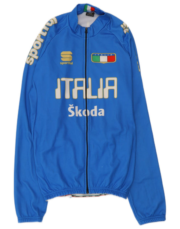 Sportful Mens Italia Graphic αθλητική φόρμα Top Jacket 2XL Blue Polyester