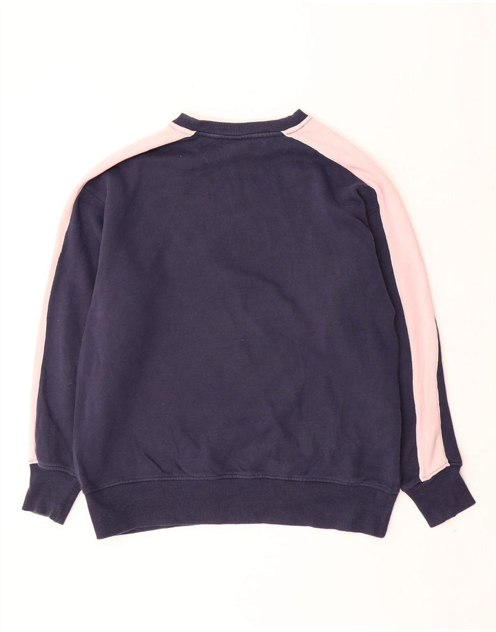 ELLESSE Womens Oversized Sweatshirt Jumper UK 12 Medium  Navy Blue
