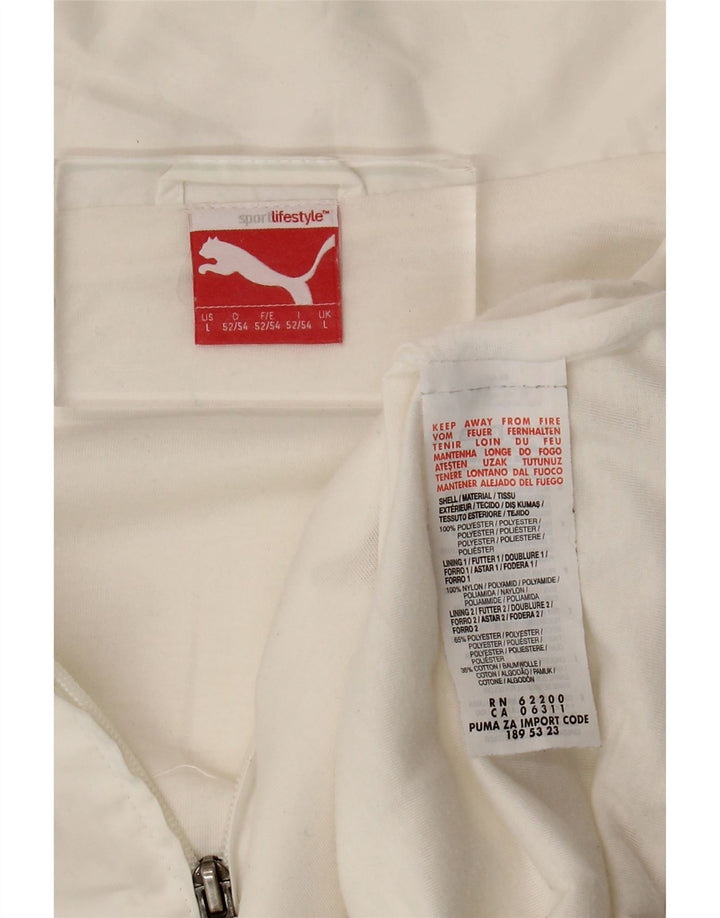 Giacca da ginnastica grafica da donna Puma Large in poliestere color block bianco