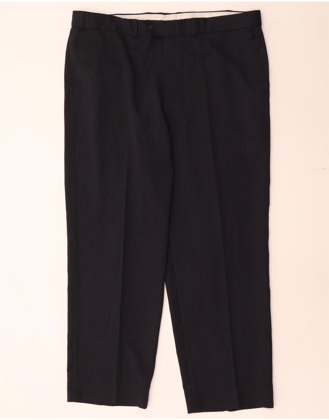 Marks & Spencer Mens Straight Suit Trousers W40 L29 Navy Blue Polyester