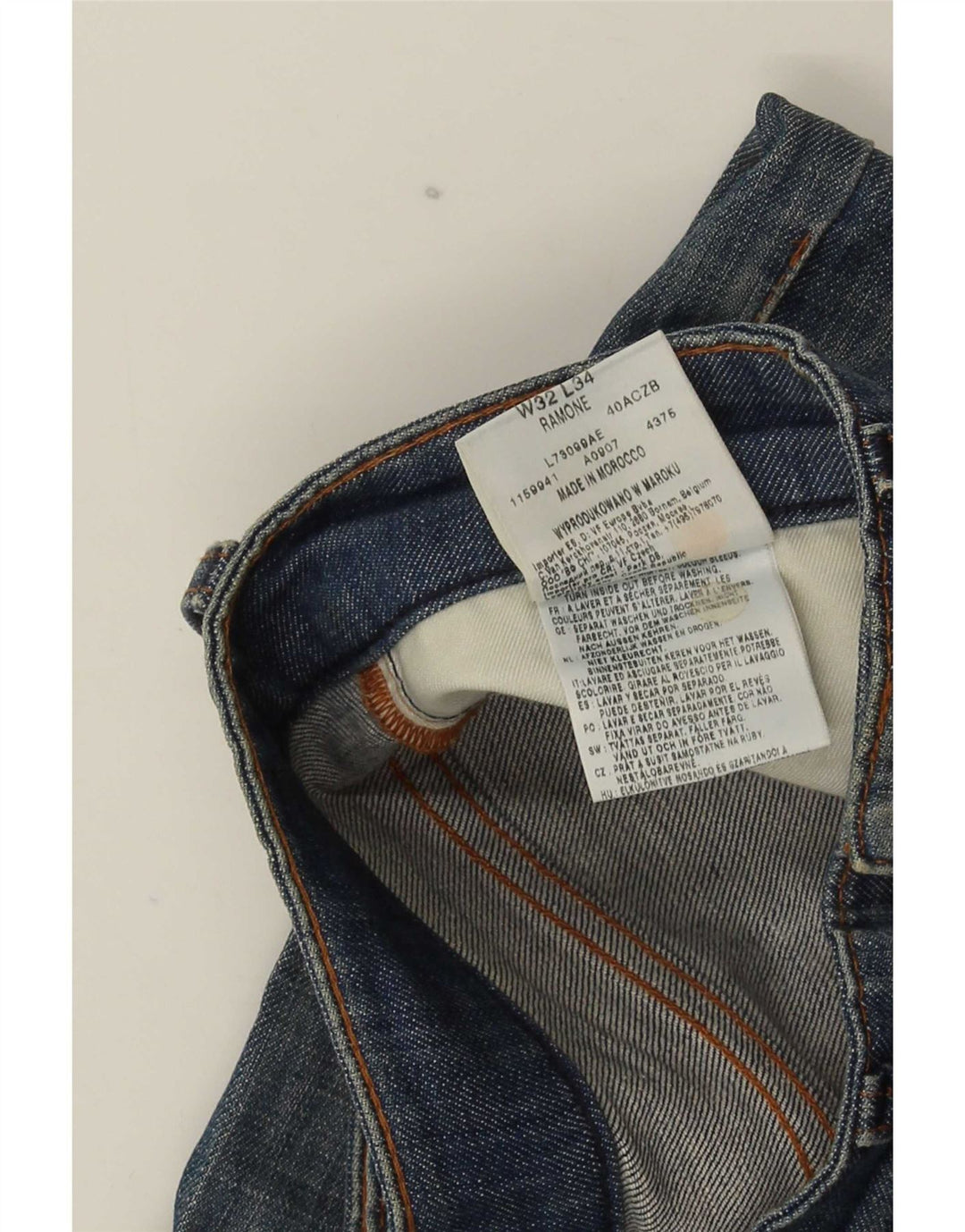 Lee Herre Ramone Slim Jeans W32 L26 Blå Bomuld