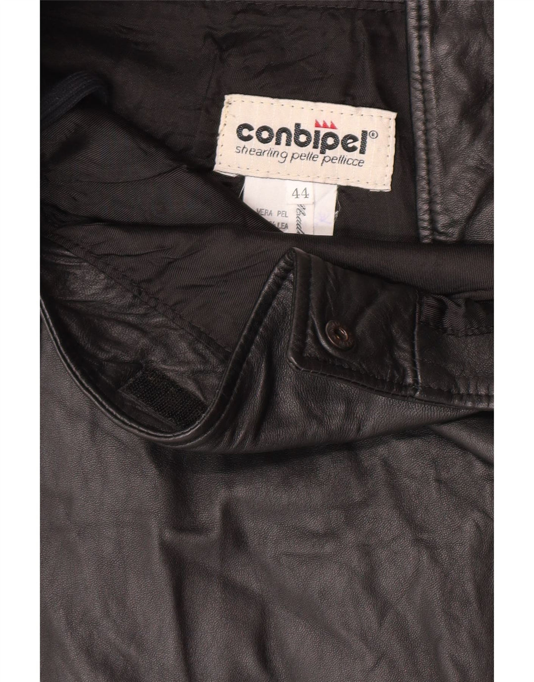 Conbipel Womens Wrap Leather Skirt IT 44 Medium W32  Black Leather