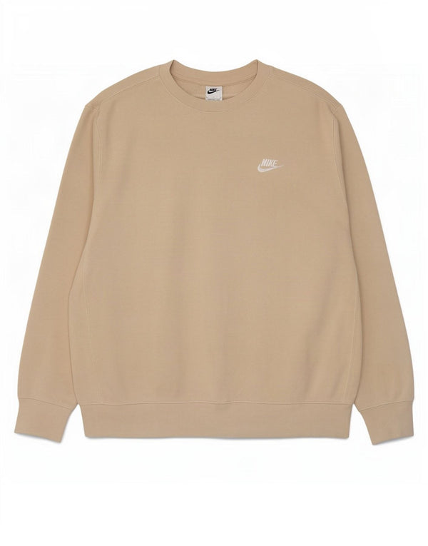 Nike Mens Sweatshirt Jumper Large Beige Cotton