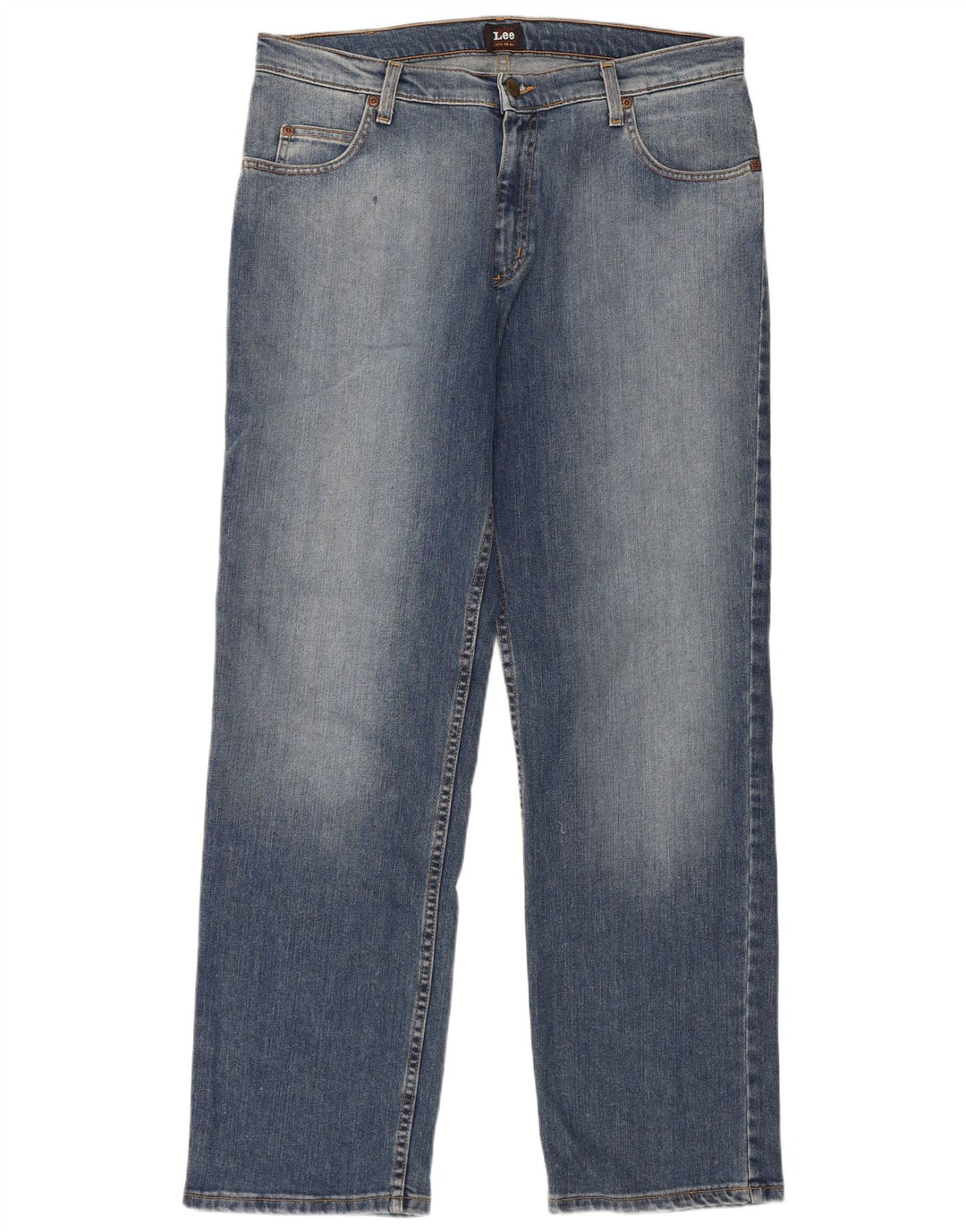 Lee Mens Brooklyn Straight Jeans W36 L32 Blue Cotton
