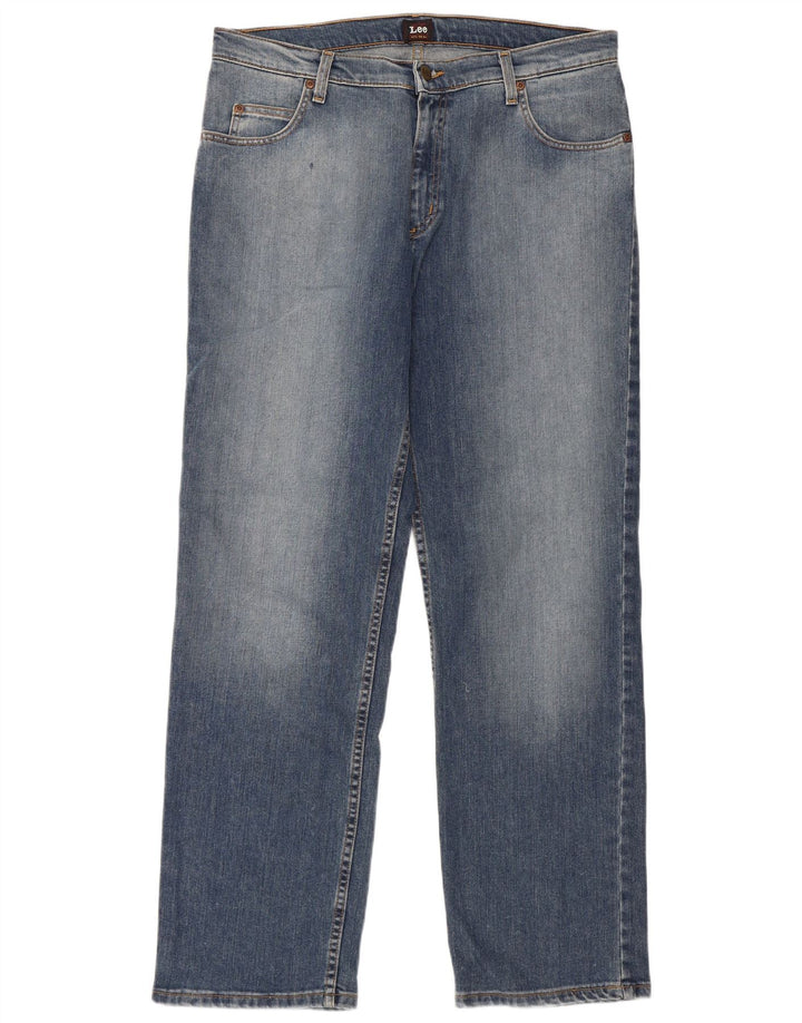 Lee Mens Brooklyn Straight Jeans W36 L32 Blue Cotton