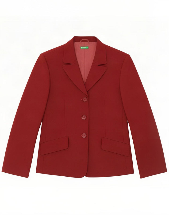 Jachetă Blazer pentru femei cu 3 nasturi BENETTON IT 42 Poliester Burgundy mediu