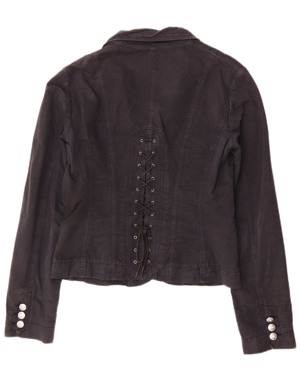 Liu Jo Dame 1 Knap Blazer Jakke IT 46 Stor Marineblå Bomuld