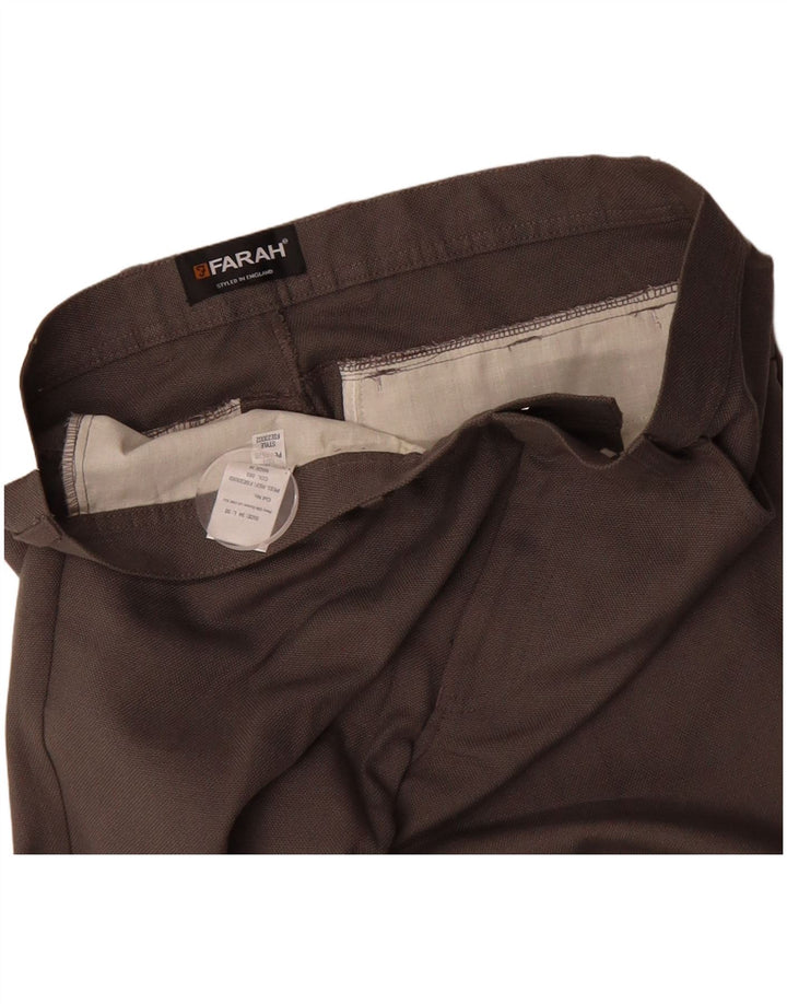 FARAH Mens Straight Casual Trousers W34 L27 Grey Polyester