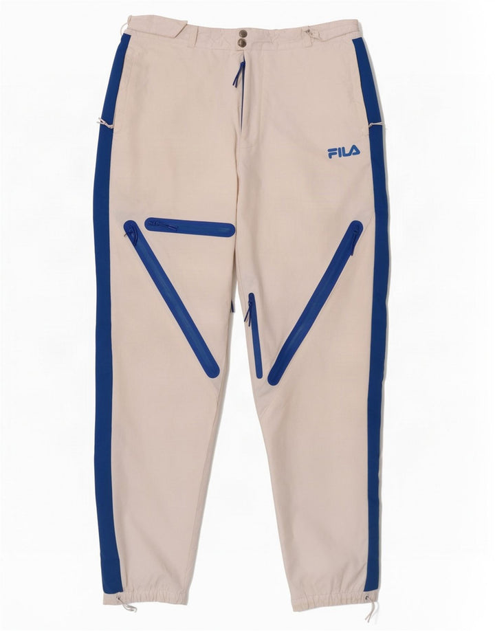 Fila Mens Calças De Esqui Médio Branco Colourblock Nylon
