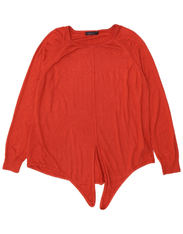 Marks & Spencer Dame Boat Neck Jumper Sweater UK 16 Large Red Viscose