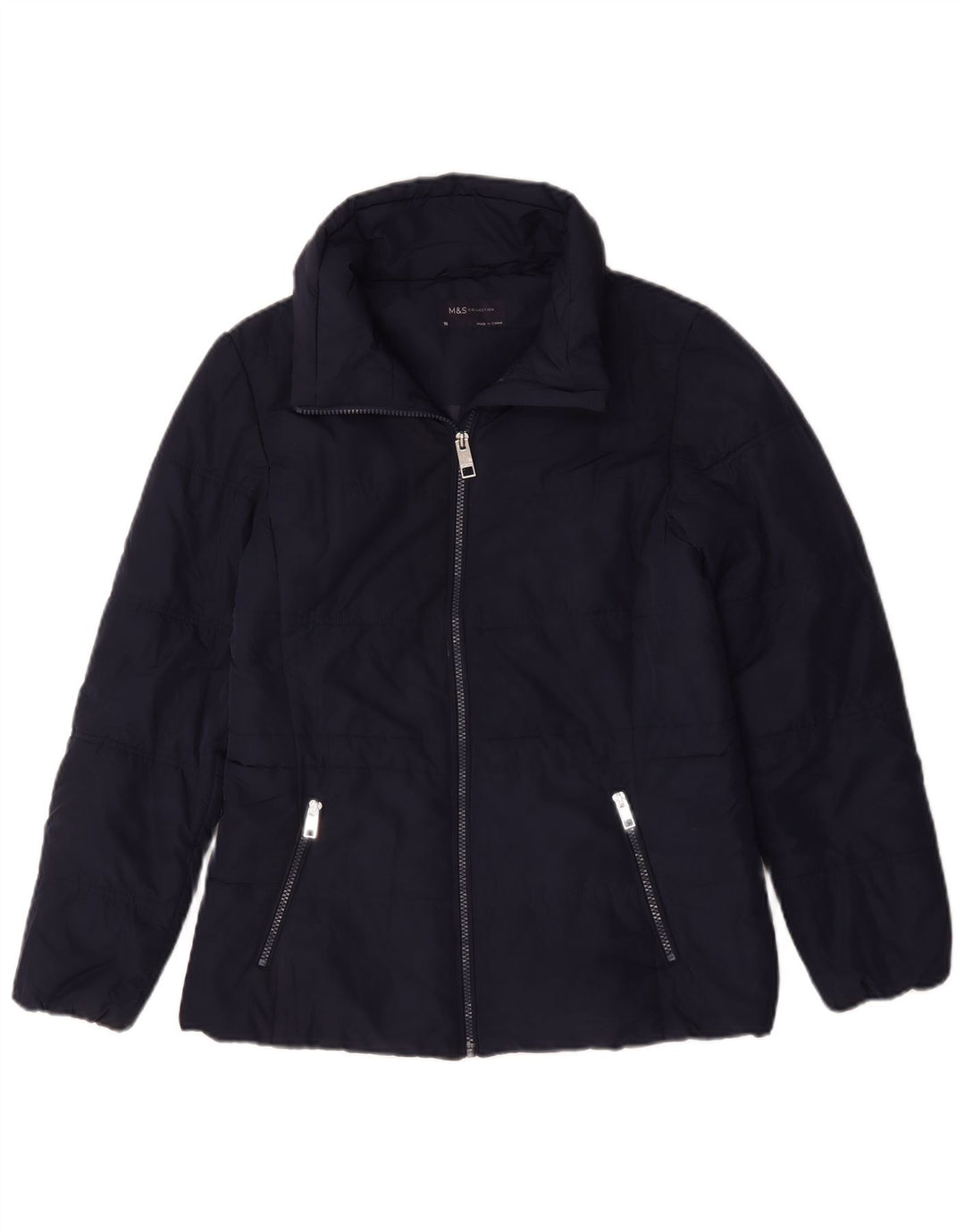 Marks & Spencer Γυναικείο μπουφάν με επένδυση UK 10 Small Navy Blue Polyester