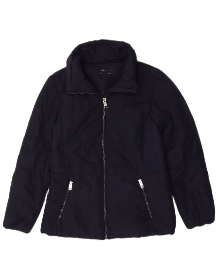 Marks & Spencer Γυναικείο μπουφάν με επένδυση UK 10 Small Navy Blue Polyester