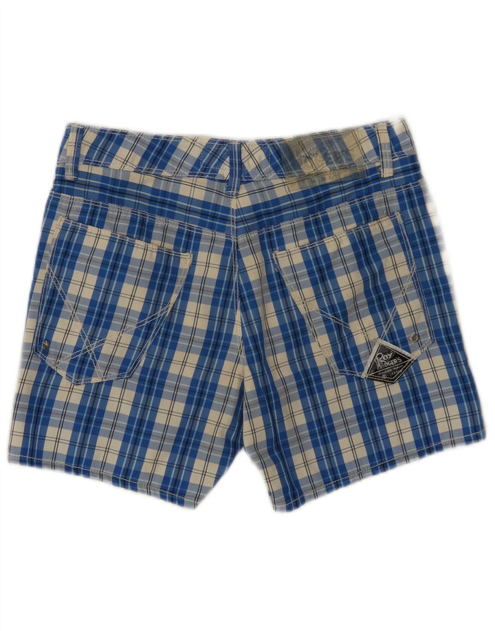 Pantaloncini casual da donna Roy Rogers IT 44 Medium W30 Poliammide a quadri blu