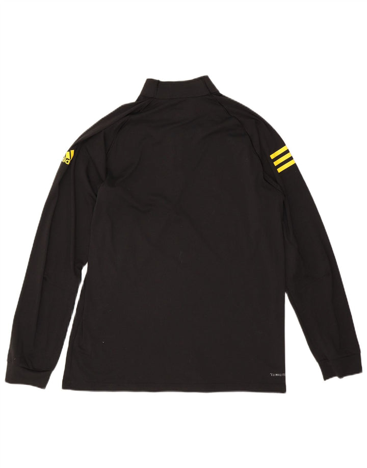 Adidas Herren Climalite Zip Neck Pullover Trainingsanzug Top Medium Schwarz