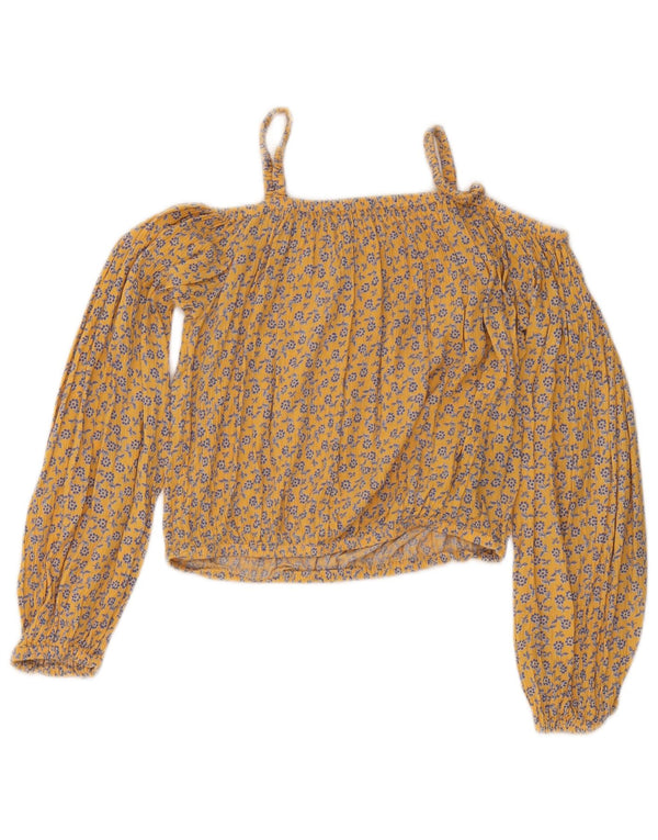 Marks & Spencer Girls Crop Off Shoulder Top 12-13 ετών Πορτοκαλί λουλουδάτο