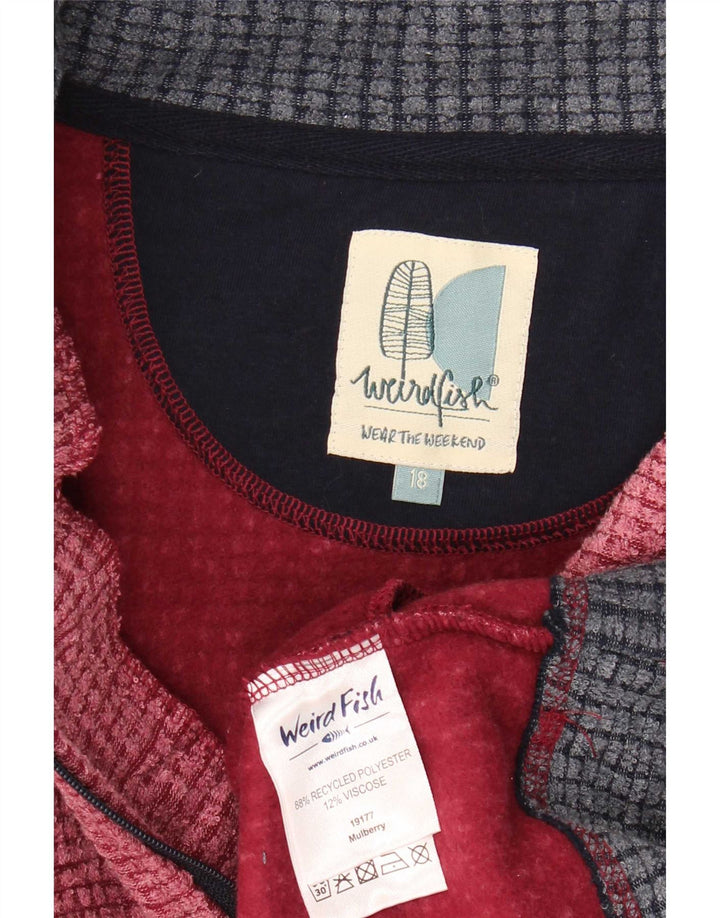 Weird Fish Damen Fleecejacke UK 18 XL Rot Colourblock Polyester