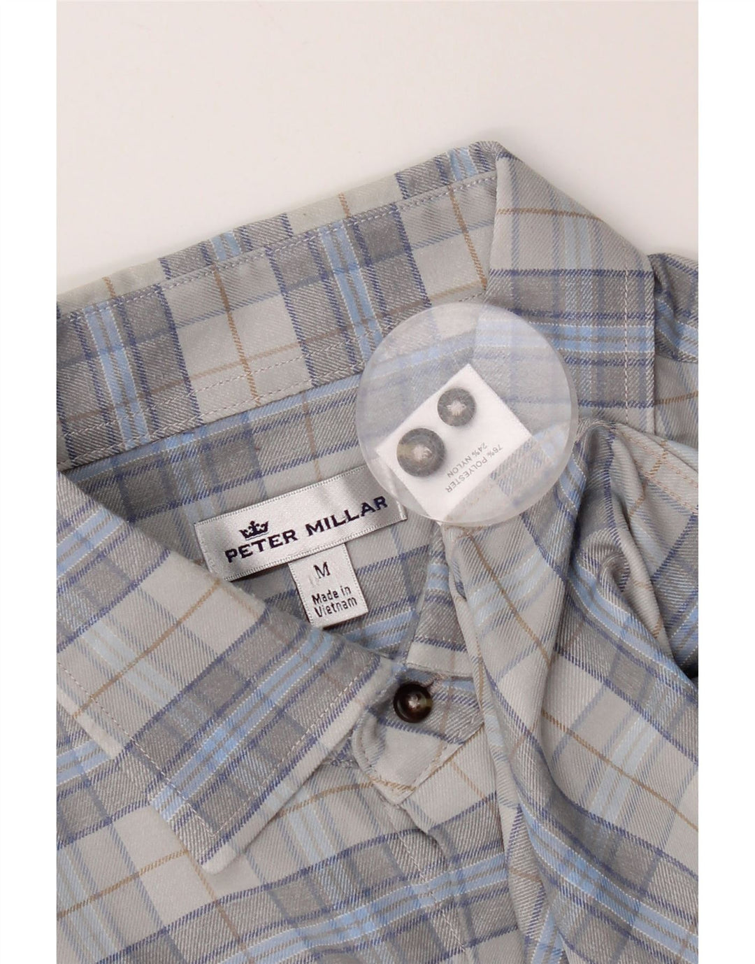 Peter Millar Chemise en flanelle pour homme Gris moyen à carreaux Polyester