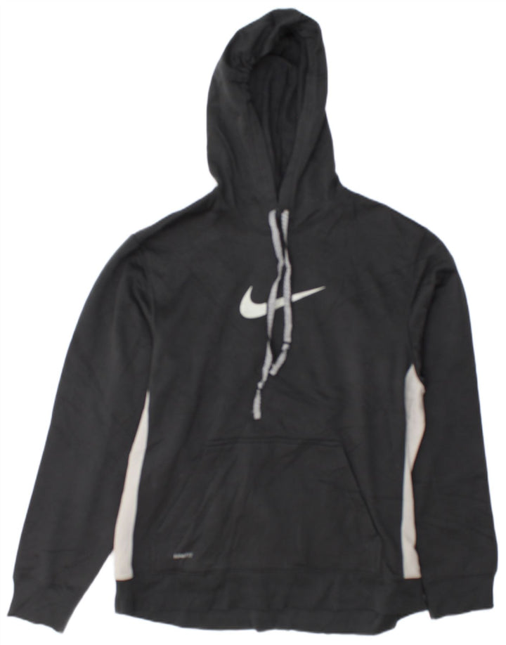 Мужской джемпер с капюшоном Nike с графическим рисунком, средний серый, полиэстер с цветными блоками