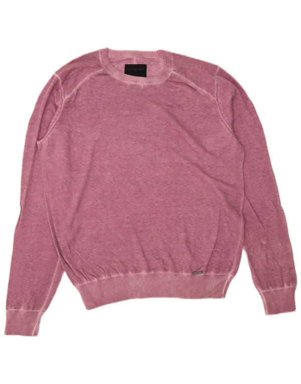 Calvin Klein Jeans Mens Crew Neck Jumper Sweater Medium Pink Cotton