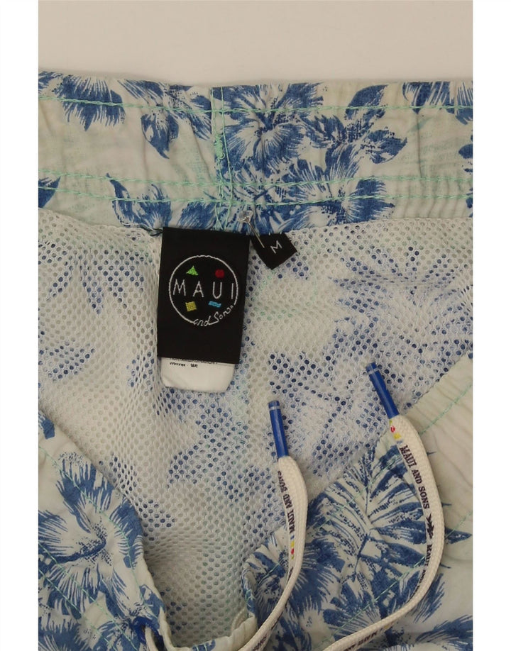 Maui and Sons Mens Swimming Shorts Medium  Blue Floral Polyamide