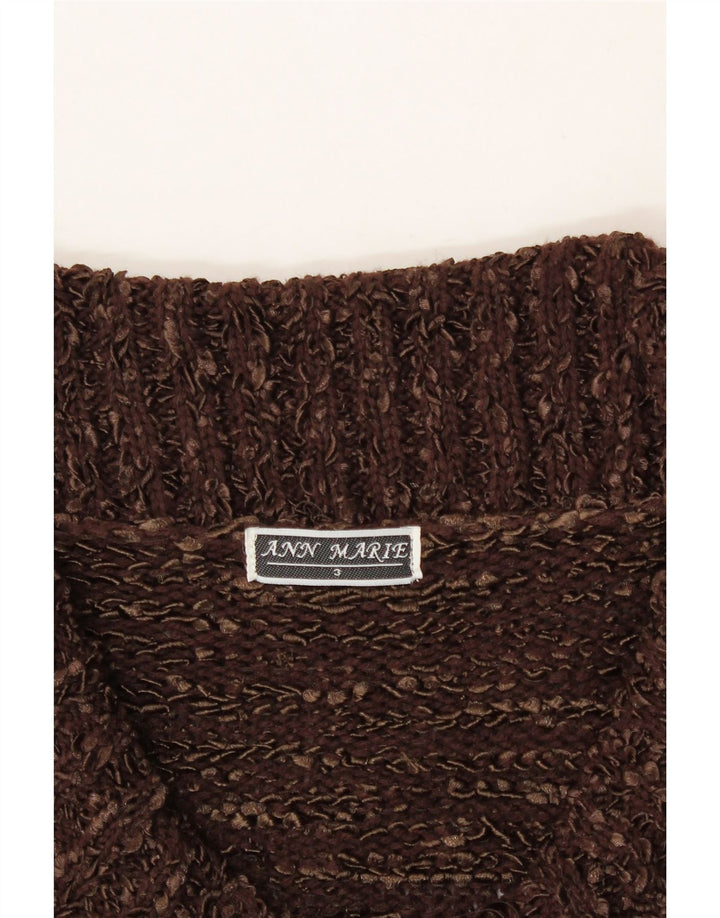 VINTAGE Womens Cardigan Sweater US 3 XS Brown Flecked Polyester Vintage Vintage and Second-Hand Vintage from Messina Hembry 