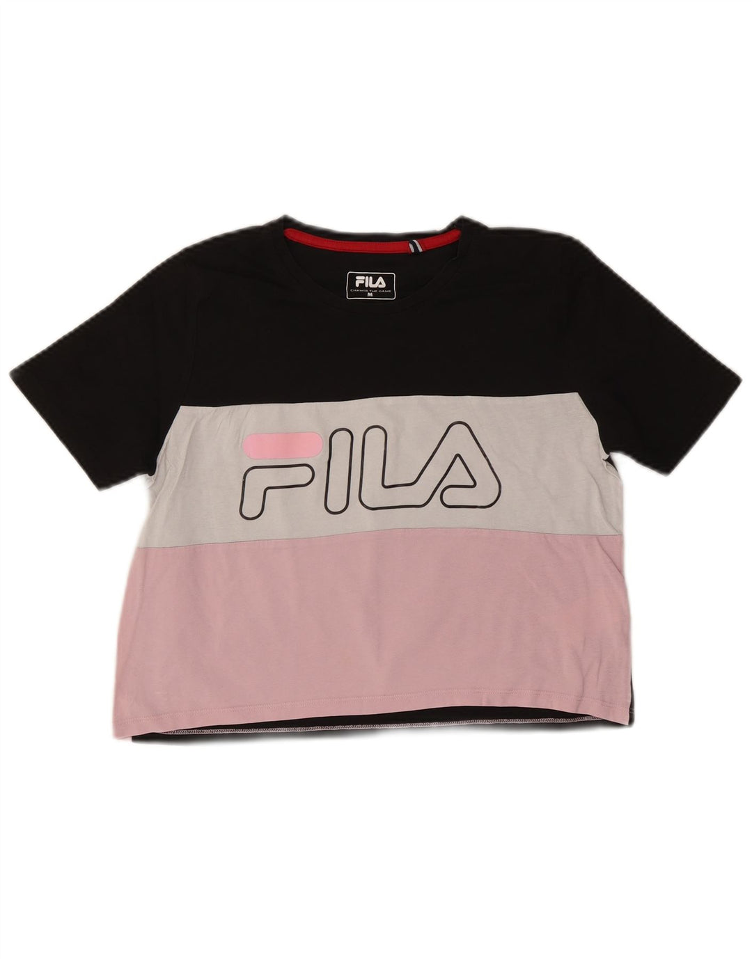 T-shirt grafica da donna FILA Top UK 12 Medium multicolore Colourblock