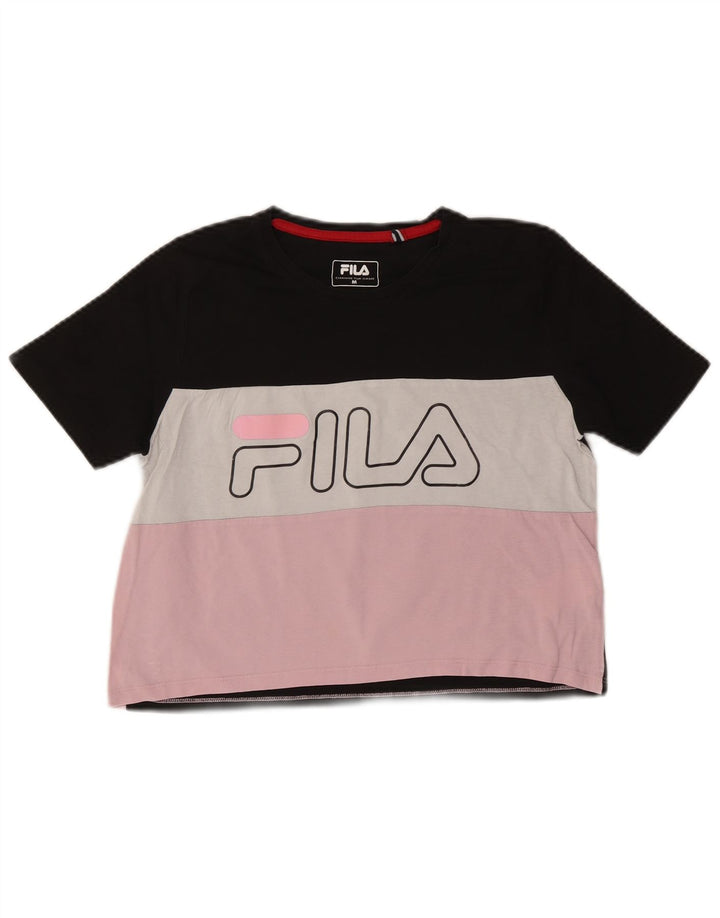 T-shirt grafica da donna FILA Top UK 12 Medium multicolore Colourblock