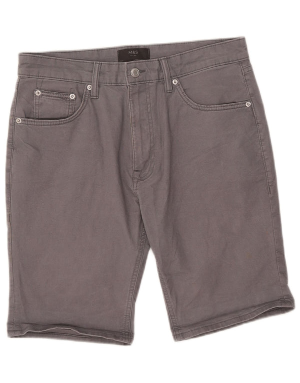 Marks & Spencer Mens Casual Shorts W32 Medium Grey Cotton