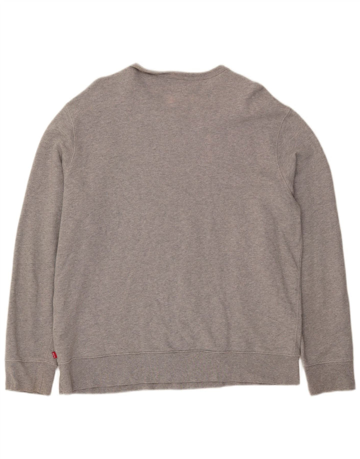 LEVI'S Mens Loose Fit Graphic Sweatshirt Jumper Large Grey Cotton