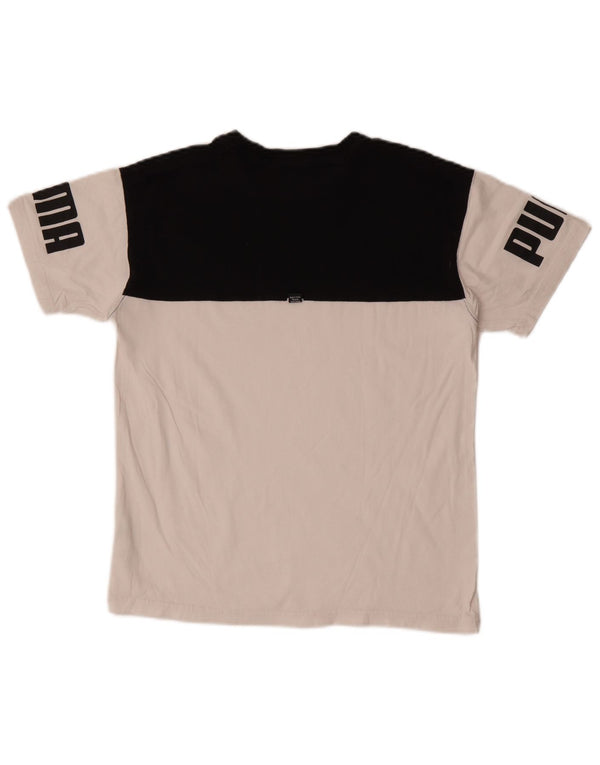 Puma Boys Grafisk T-Shirt Top 13-14 år Hvid Colourblock Bomuld