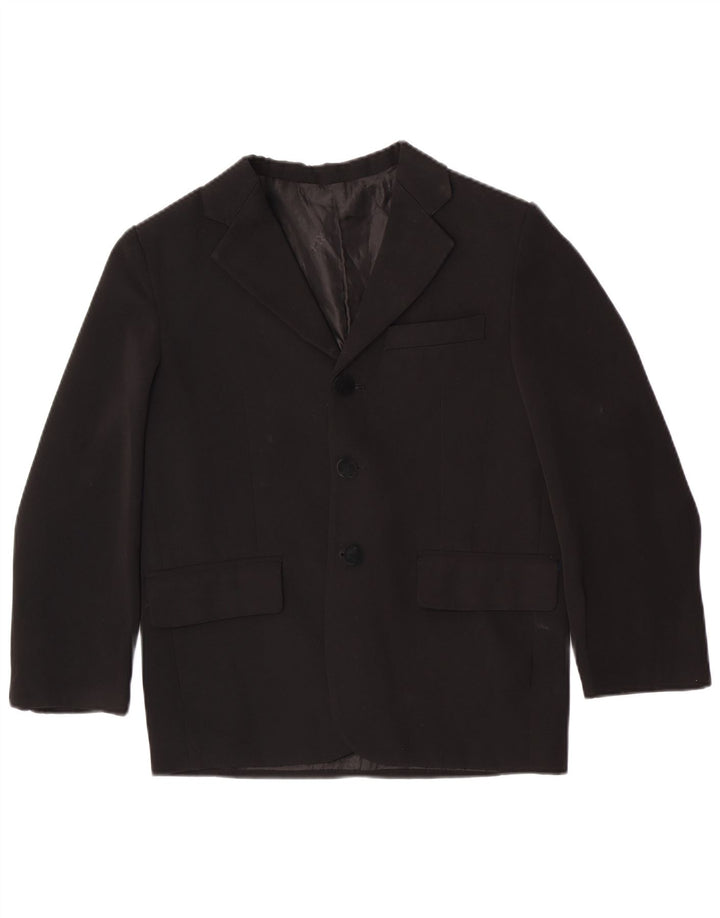 Vintage Boys 3 Botones Blazer Chaqueta 11-12 Años Negro