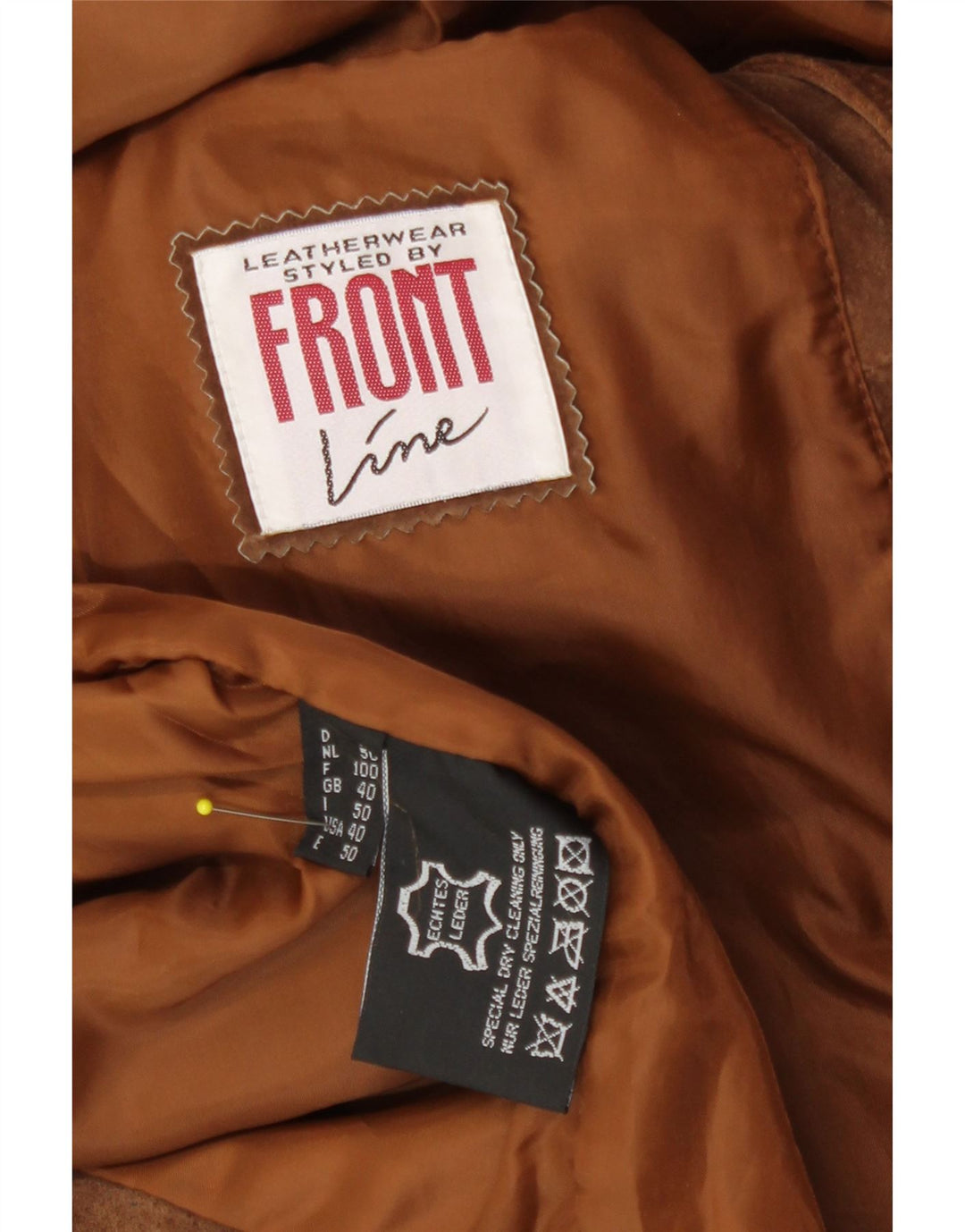 Front Line Mens Suede Waistcoat UK 40 Medium Brown Leather
