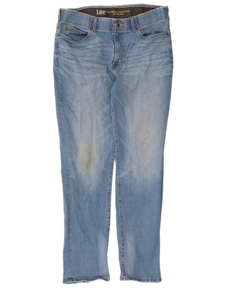 Lee Mens Extreme Motion Regular Tapered Jeans W36 L32 Blue Cotton